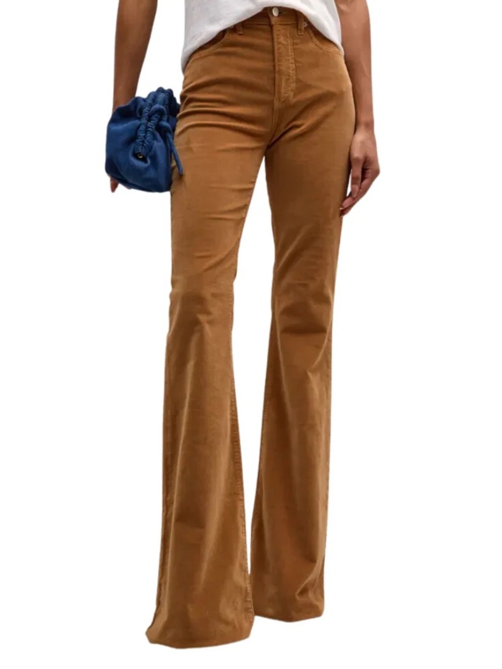 NWT Veronica Beard Sheridan High-Rise Corduroy Flare Pants Camel Size 32